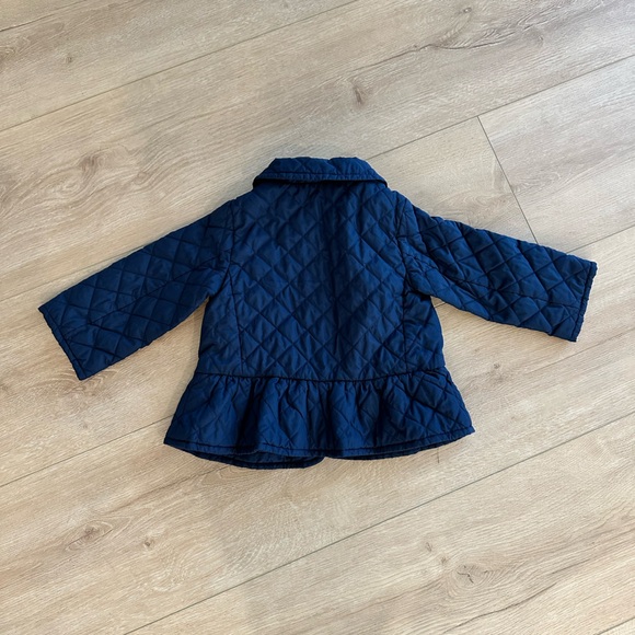 Crewcuts Quilted Navy Peplum Jacket 2T - Picture 2 of 3